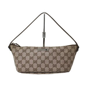 GUCCI Accessory Pouch Handbag Bag Canvas Leather Pink Brown